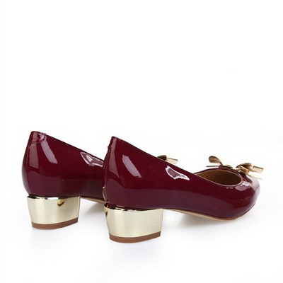 Ferragamo Shallow mouth Block heel Shoes Women--037